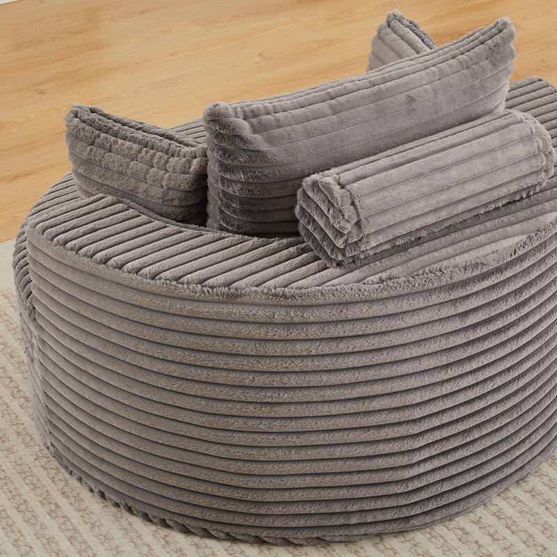 Corduroy Sponge single sofa,No Assembly Required,Fluffy Modern Sleeper Chair for Living room, Bedroom