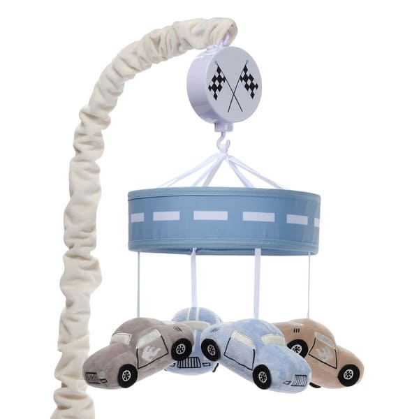 slide 2 of 6, Lambs & Ivy Little Racer Musical Car/Transportation Baby Crib Mobile Soother Toy