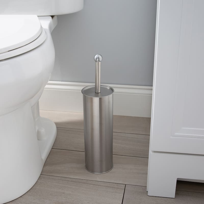 Bath Bliss Stainless Steel Toilet Brush Holder - 3.75"Rd x 14.75"