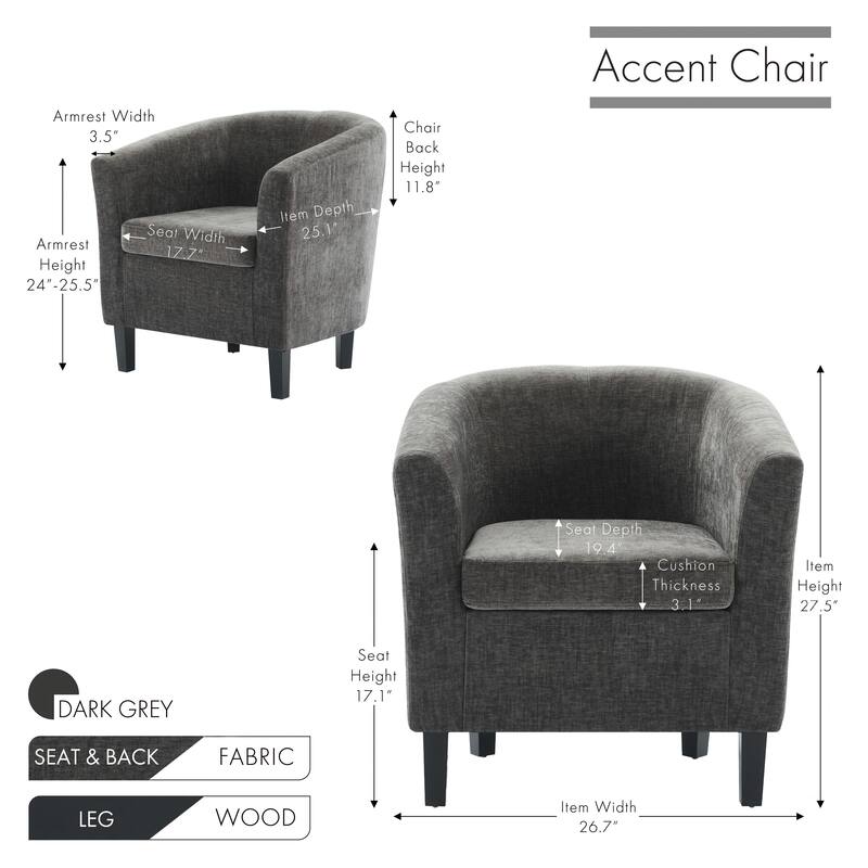 Porthos Home Svala Fabric Accent Chair with Wooden Legs