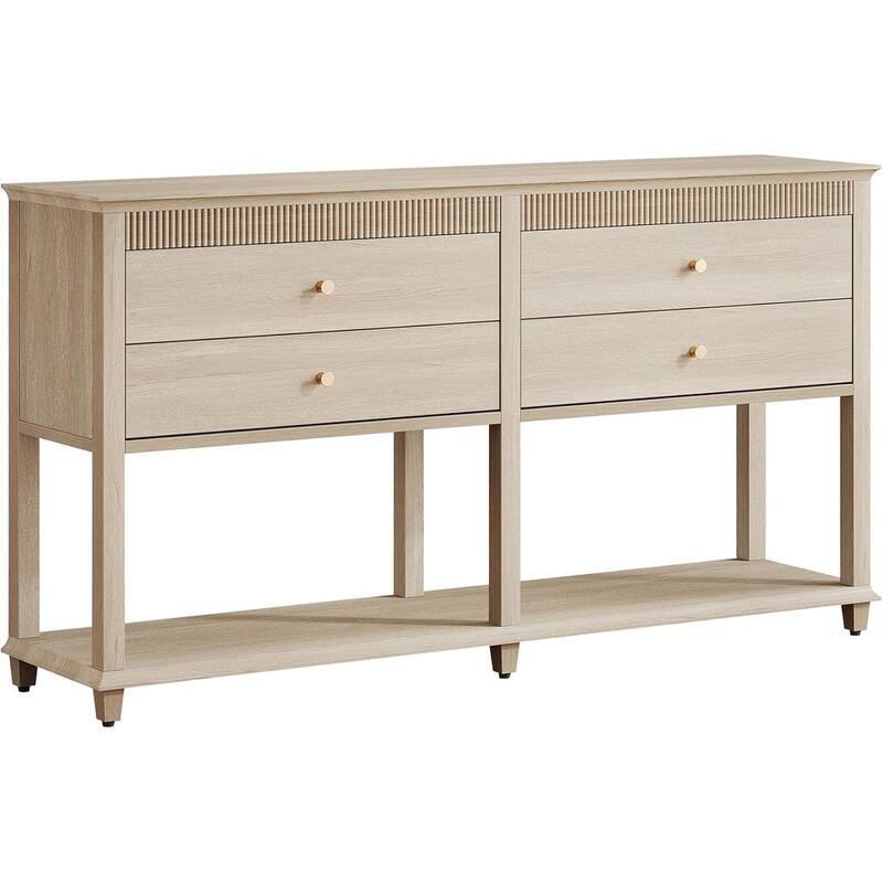 63 Inch Modern Console Entryway Sofa Table Behind Couch with Drawers - 15.75"W x 41.34"L x 31.5"H