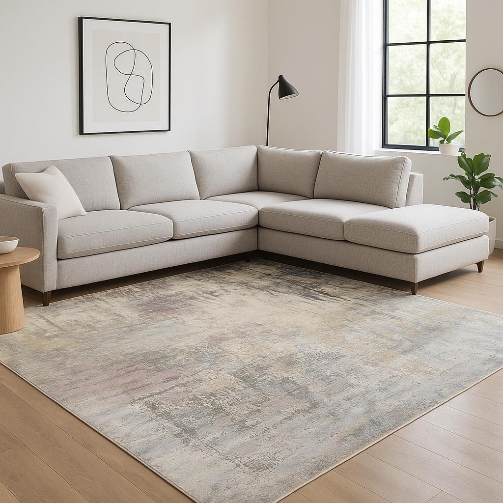 HomeRoots Abstract Contemporary Rectangle Area Rug - 120.00 in. x 96.00 in. x 0.25 in.