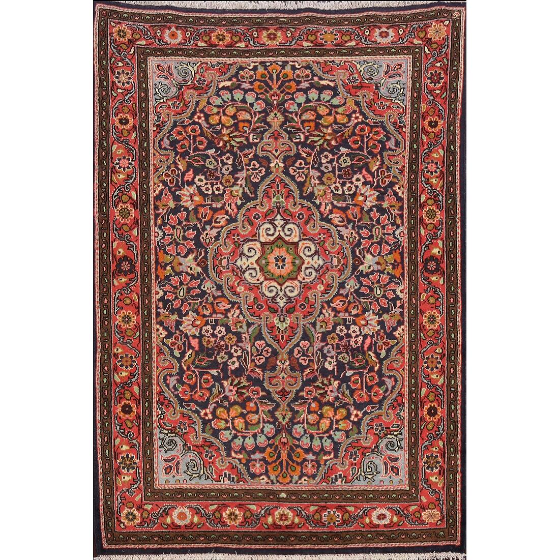 Floral Traditional Tabriz Persian Wool Area Rug Handmade Foyer Carpet