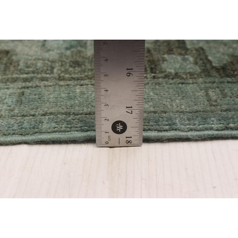 ECARPETGALLERY Hand-knotted Vibrance Teal Wool Rug - 6'1 x 9'1