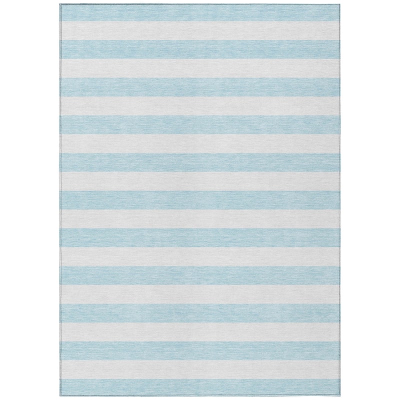 Cato Stripe Weather Resistant Blended Style Outdoor Rug