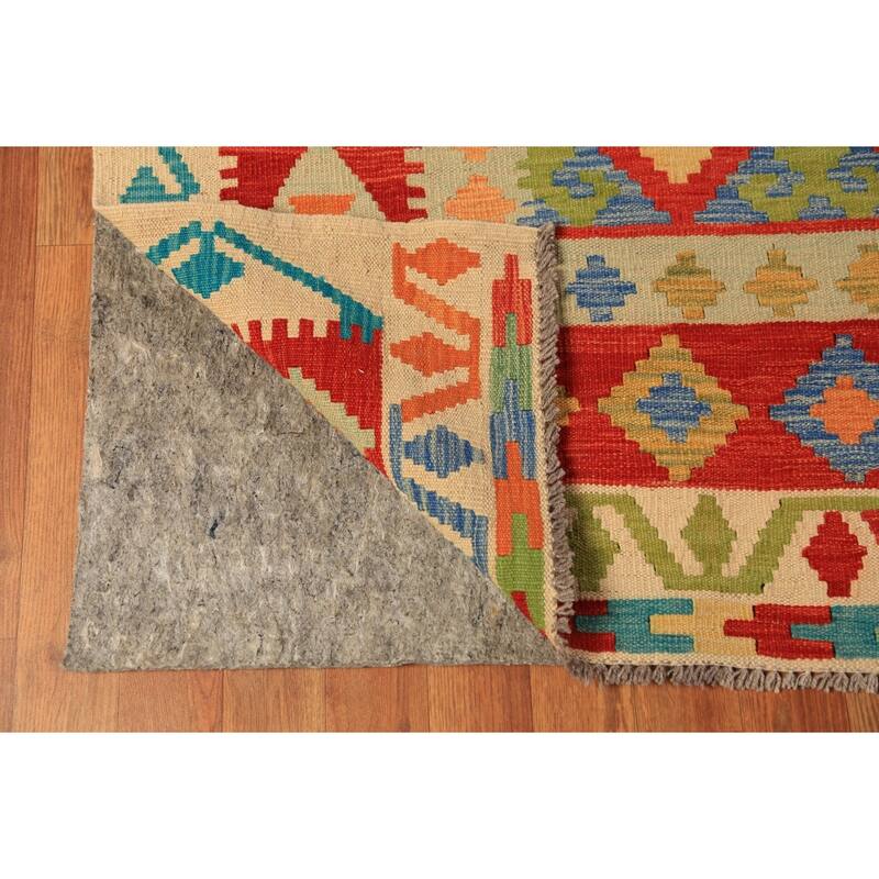 South Western Style Kilim Oriental Large Rug Flatweave Wool Carpet - 10'4"x 16'0"