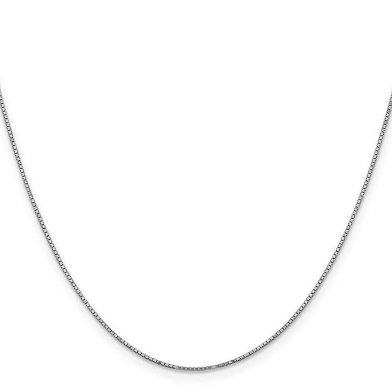 Curata 14k White Gold Solid Polished .90mm Box Chain Bracelet 7 Inch Spring Ring