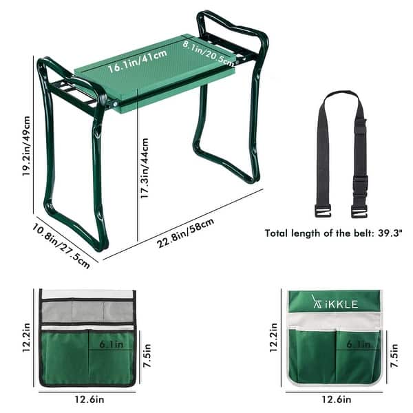 Upgraded Garden Kneeler, Heavy Duty Garden Bench with 2 Large Tool