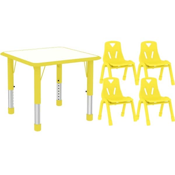 Shop 2xhome Kids Table And Chairs Set Height Adjustable