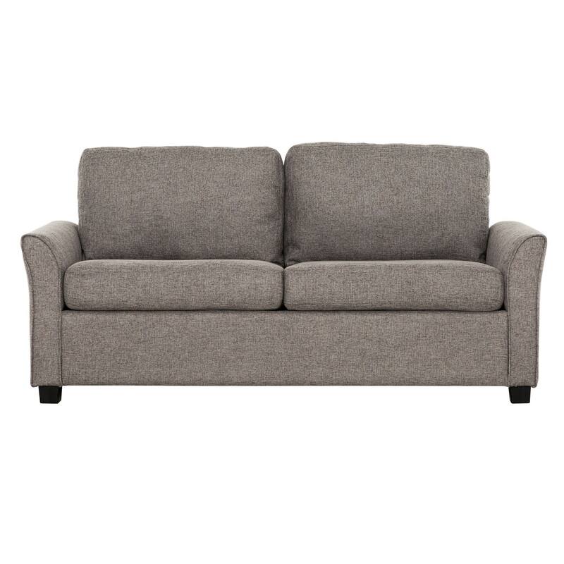 Full Size Sofa Bed, Gray Linen, Convertible Design, USB Port, Power Outlets