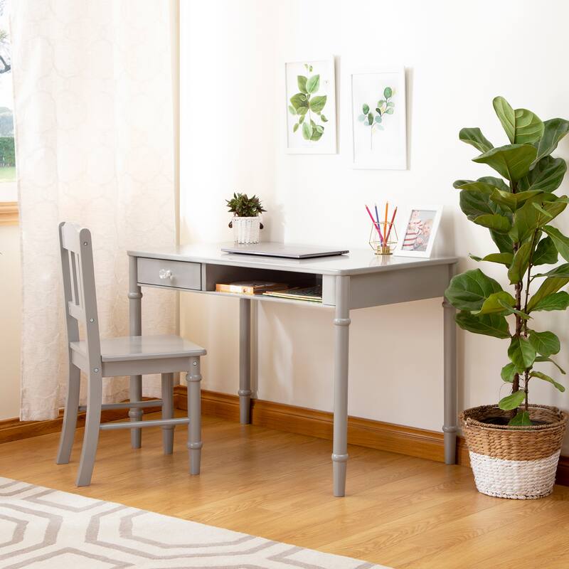 Guidecraft Kids' Dahlia Desk and Chair - Grey