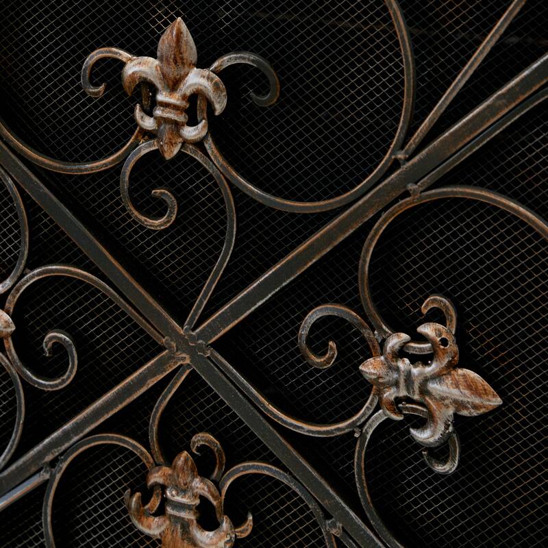 Green Metal Fireplace Screen