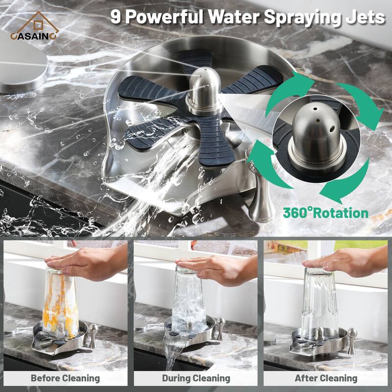 5 in. Kitchen Sink Hot and Cold Glass Rinser
