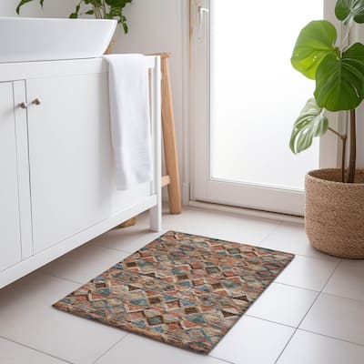 Machine Washable Indoor/ Outdoor Boho Modern Chantille Rug