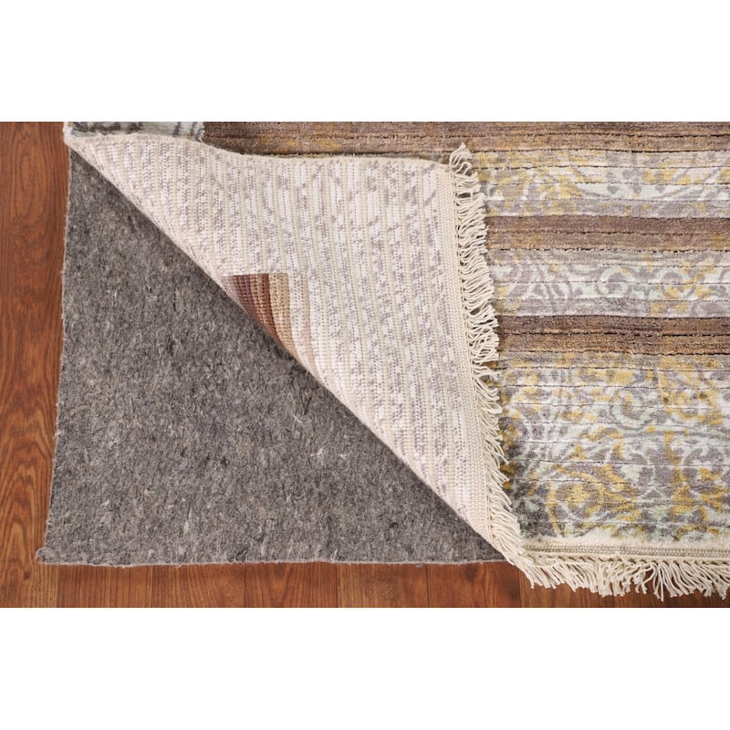 Striped Indo Abstract Oriental Accent Rug Handmade Wool Carpet - 2'8"x 4'10"