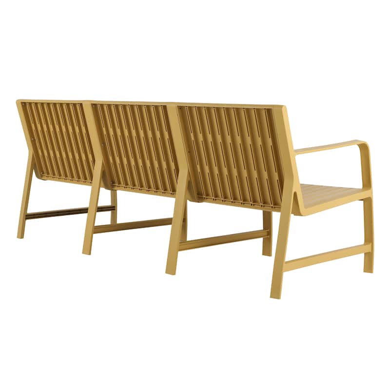 1-Piece Indoor/Outdoor Furniture 3-Seater Sofa Waterproof PP Material - Easy Assembly Patio Conversation Set