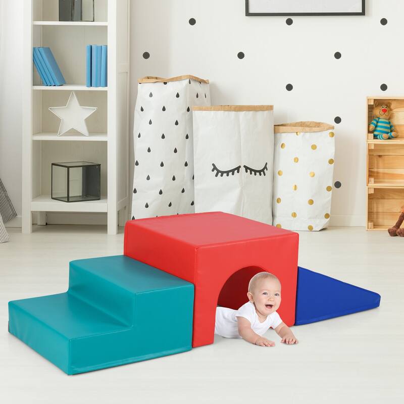 Gymax Kids Climb & Crawl Activity Playset Blocks w/ Waterproof PU - Multicolor