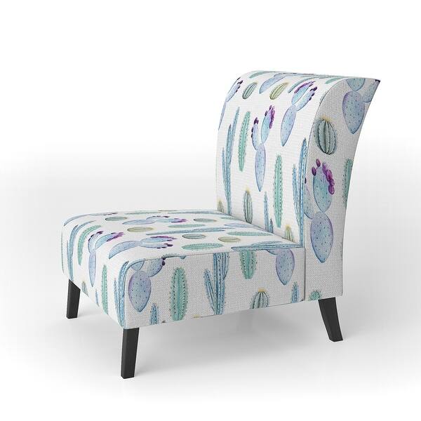 Designart "Beautiful watercolor cactus " Upholstered Cabin & Lodge Accent  Chair and Arm Chair - Bed Bath & Beyond - 37831099