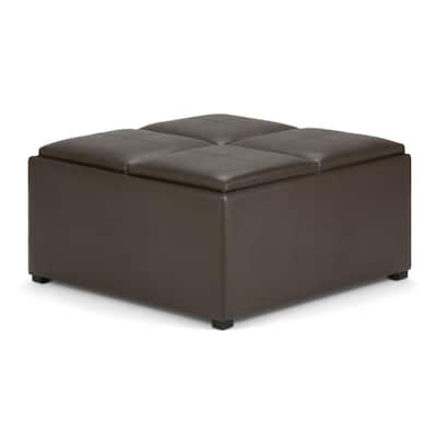 Square Coffee Table Storage Ottoman