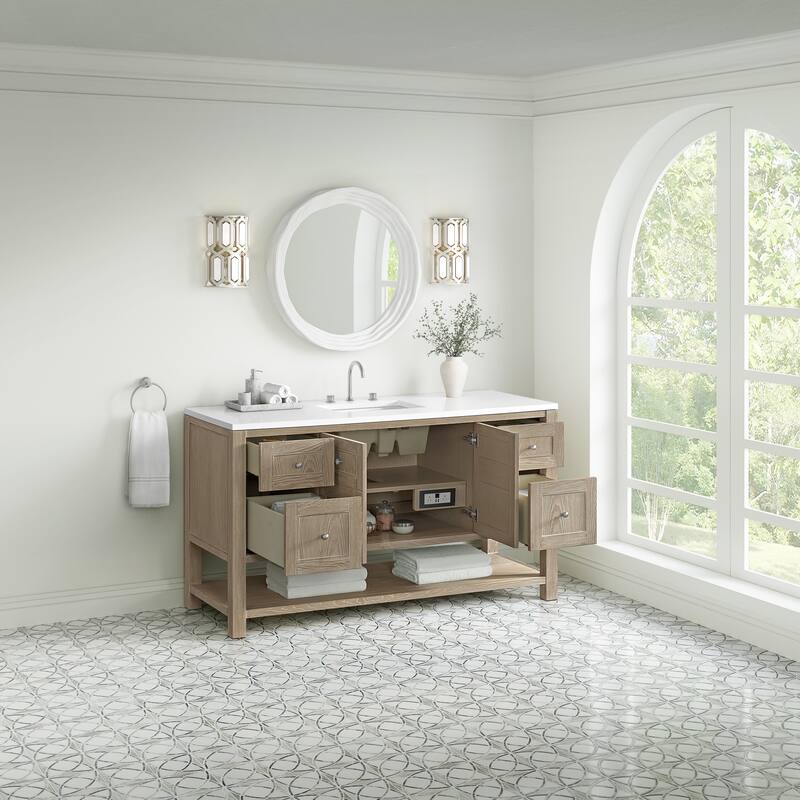 Breckenridge 60" Single Vanity, Whitewashed Oak - 60S