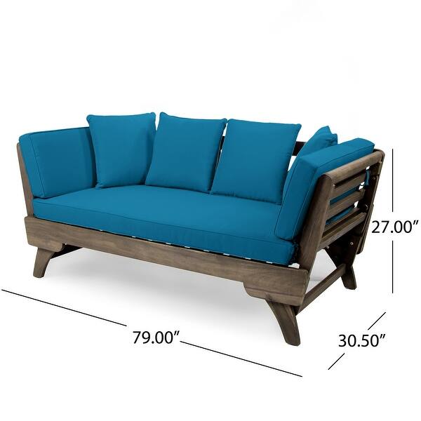 dimension image slide 0 of 4, Ottavio Outdoor Daybed with Cushions by Christopher Knight Home
