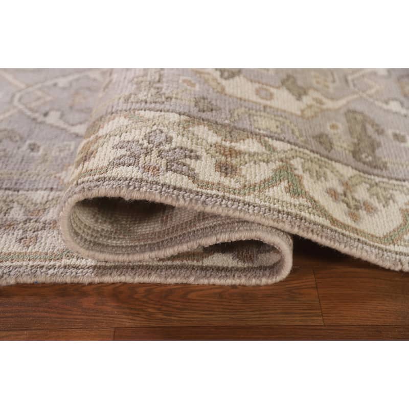 Oushak Style Runner Rug Hand-knotted Wool Carpet - 2'6"x 9'11"
