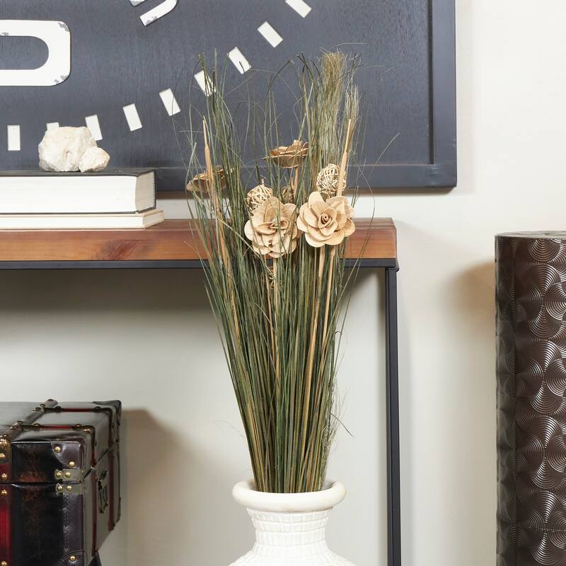 Brown Dried Plant Handmade Tall Branch Bouquet Grass Natural Foliage - Brown - 41"H