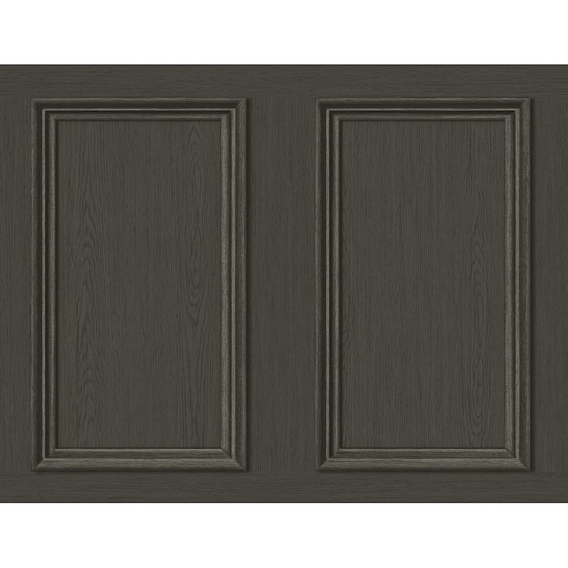 Stacy Garcia Home Faux Wood Panel Peel and Stick Wallpaper - 27 in. W x 18 ft. L - Charcoal