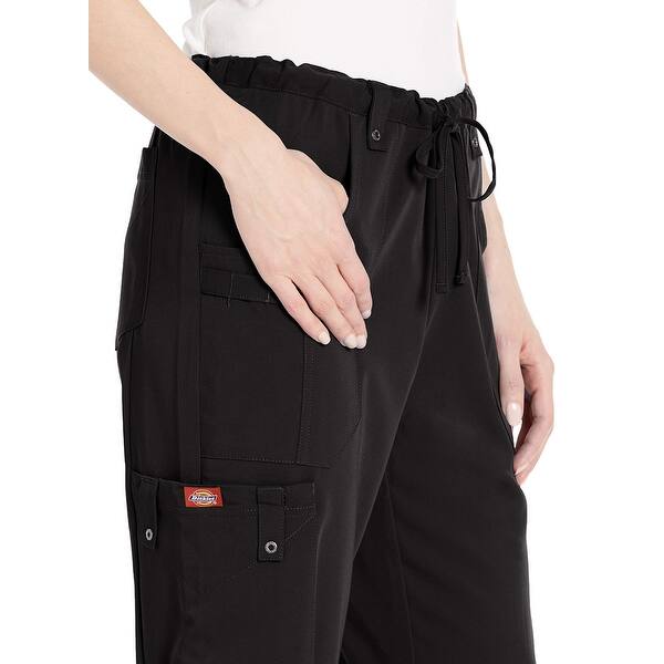 Shop Dickies Black Women S Size Xs Petite Drawstring Flare Leg
