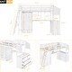 preview thumbnail 5 of 12, Pine Wood Loft Bed with Wardrobe, Desk, and Swappable Ladder