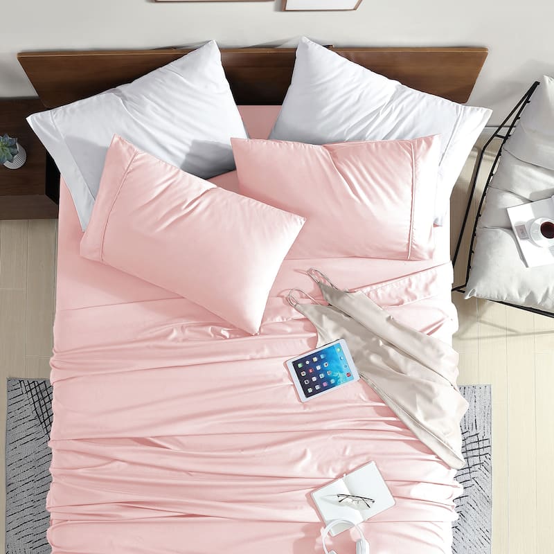 Swift Home Double Brushed Ultra Soft Microfiber Sheets 4-Piece Sheet Set Bedding Set - Assorted Colors