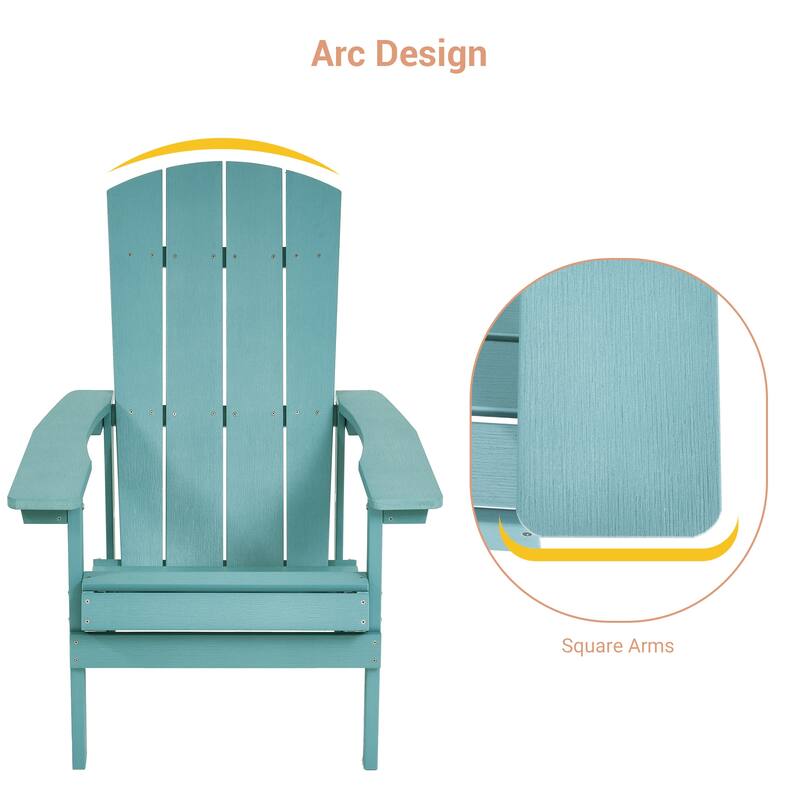 BONOSUKI Patio Adirondack Chair w/Cupholder,Weather Resistant-Set of 4