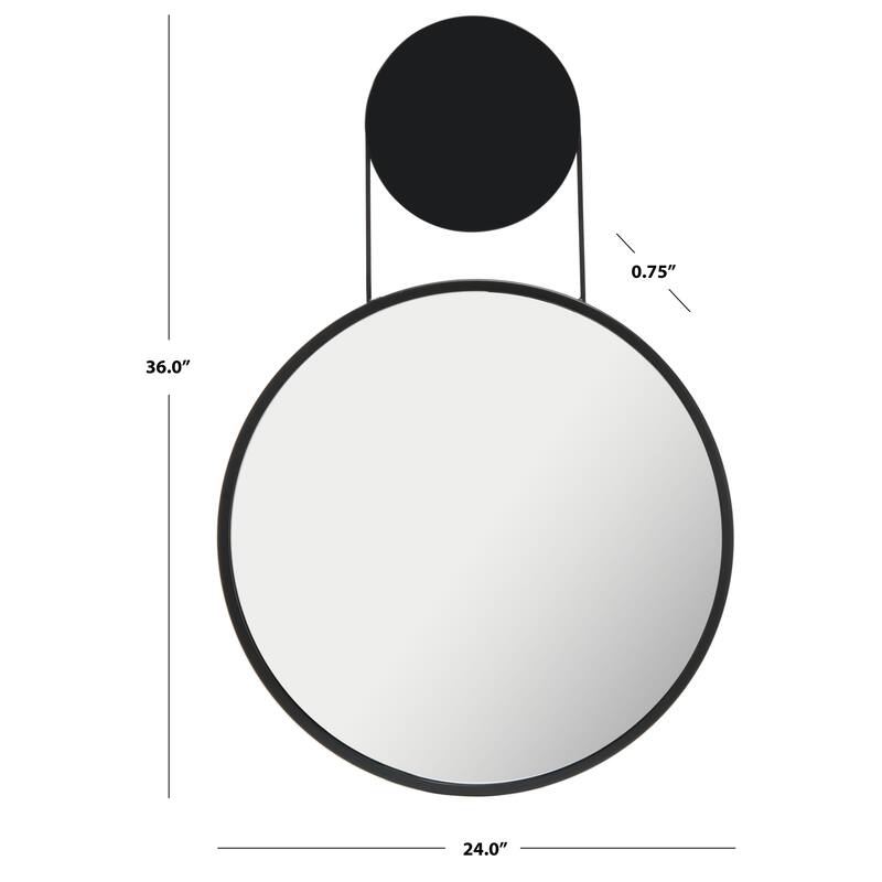 SAFAVIEH Kassidy 24" Mirror - Matte Black - 24Wx1Dx36H