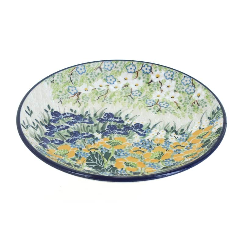 Blue Rose Polish Pottery Ceramika Artystyczna Dessert Plate - Signature Garden