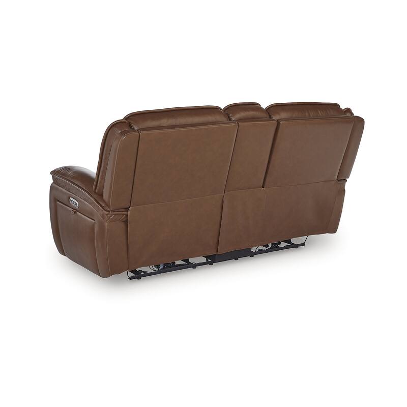 Signature Design by Ashley Healy Pier Brown Power Reclining Loveseat with Console - 78" W x 40" D x 42.25" H