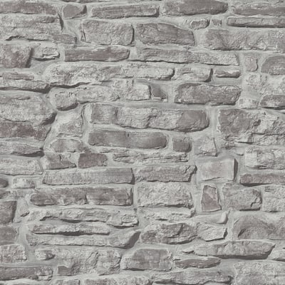 Galerie Wallcoverings Bricks and More Collection Rustic Stone Wall Matte Finish Vinyl on Non-woven Wallpaper Roll