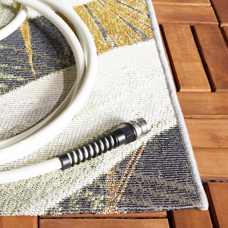 SAFAVIEH Barbados Bernadeta Tropical Botanical Waterproof Patio Backyard Rug