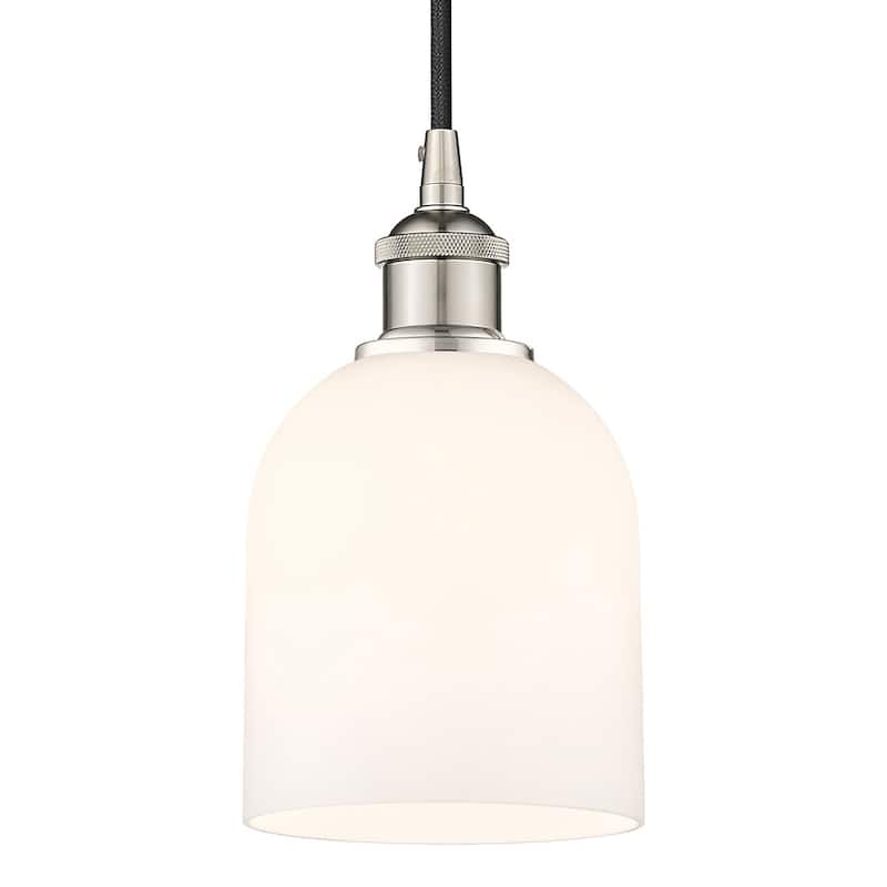 Innovations Lighting 616-1P 10 6 Bella Pendant Bella 6" Wide Cord-Hung - Polished Nickel / Glossy White