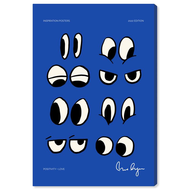 Wynwood Studio Canvas Advertising Positive Eyes II Blue and Modern & Contemporary Wall Art Canvas Print