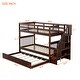preview thumbnail 5 of 44, Twin-over-Twin Bunk Bed with Twin size Trundle for Bedroom, Dorm, Adults