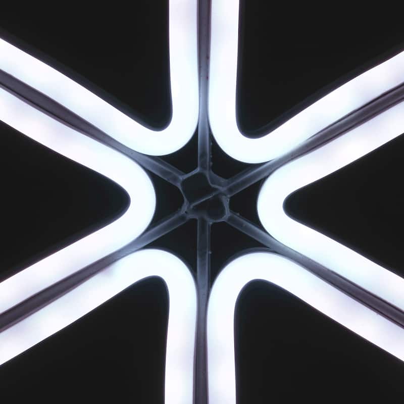 National Tree Company 18 in. Neon Style Lighted Snowflake Decoration - White - 18 in