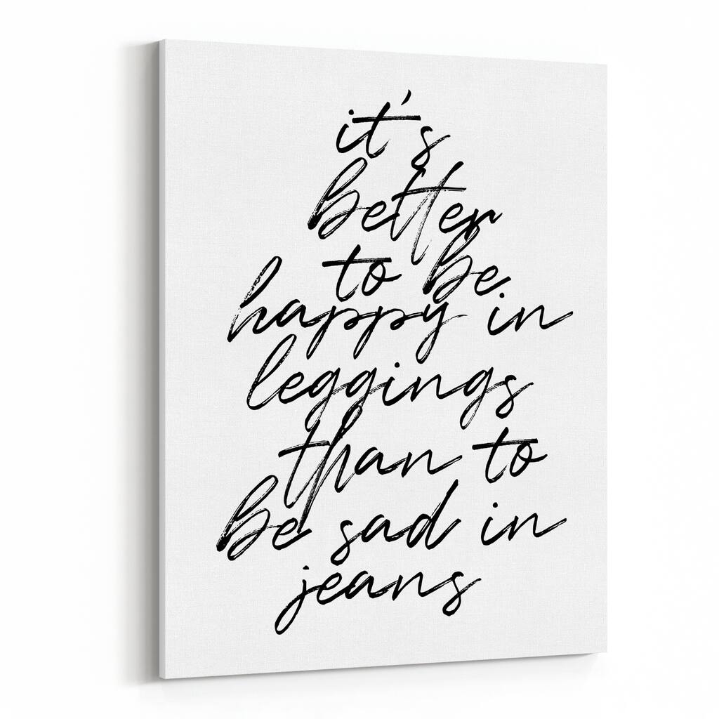 Black And White Black-and-white Humor Canvas Wall Art Print