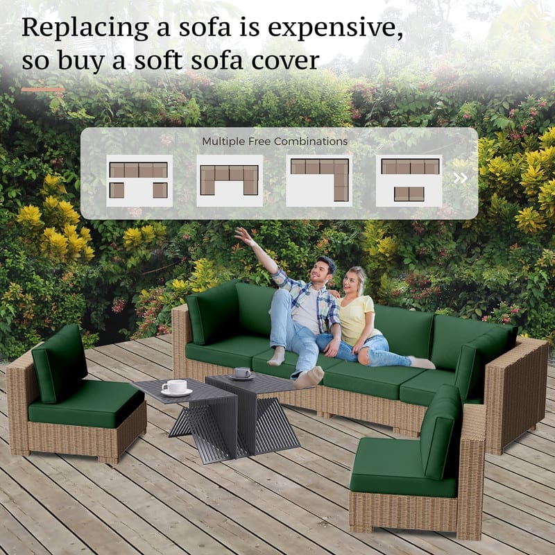 14 Piece Patio Furniture Cushion Set Outdoor Sofa Replacement Cushions