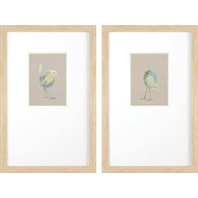 Sweet Chickadee S/2 Framed Art Under Glass
