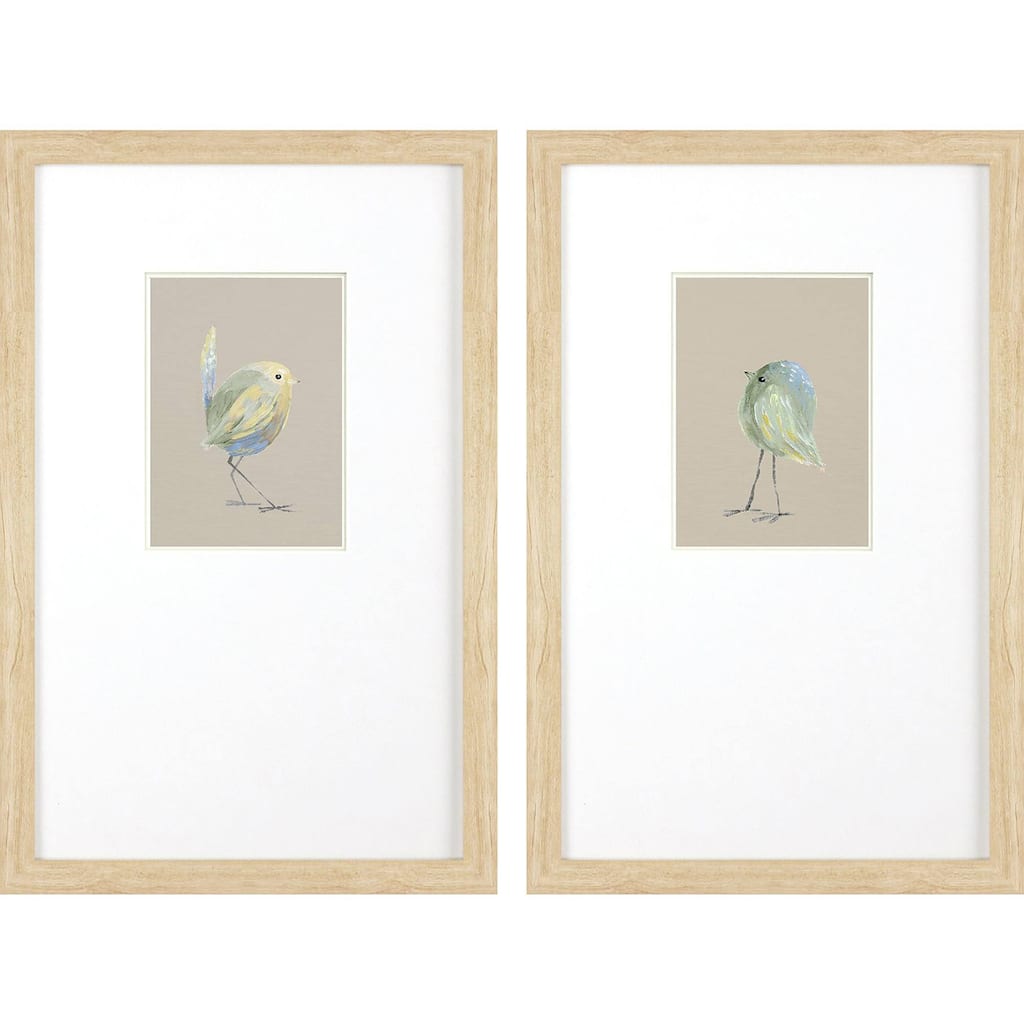 Sweet Chickadee S/2 Framed Art Under Glass