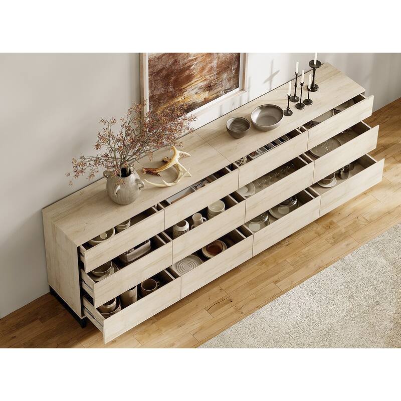 WAMPAT Dresser for Bedroom, Closet Organizers and Storage with Drawers, Chest of Drawers with Metal Base, Modern Wooden Dresser