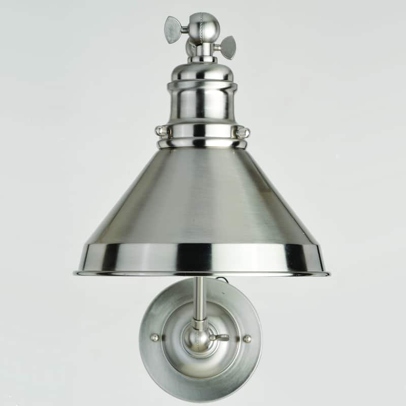 Alexis Reading Light Adjustable Swing Arm Wall Lamp with Metal Shade