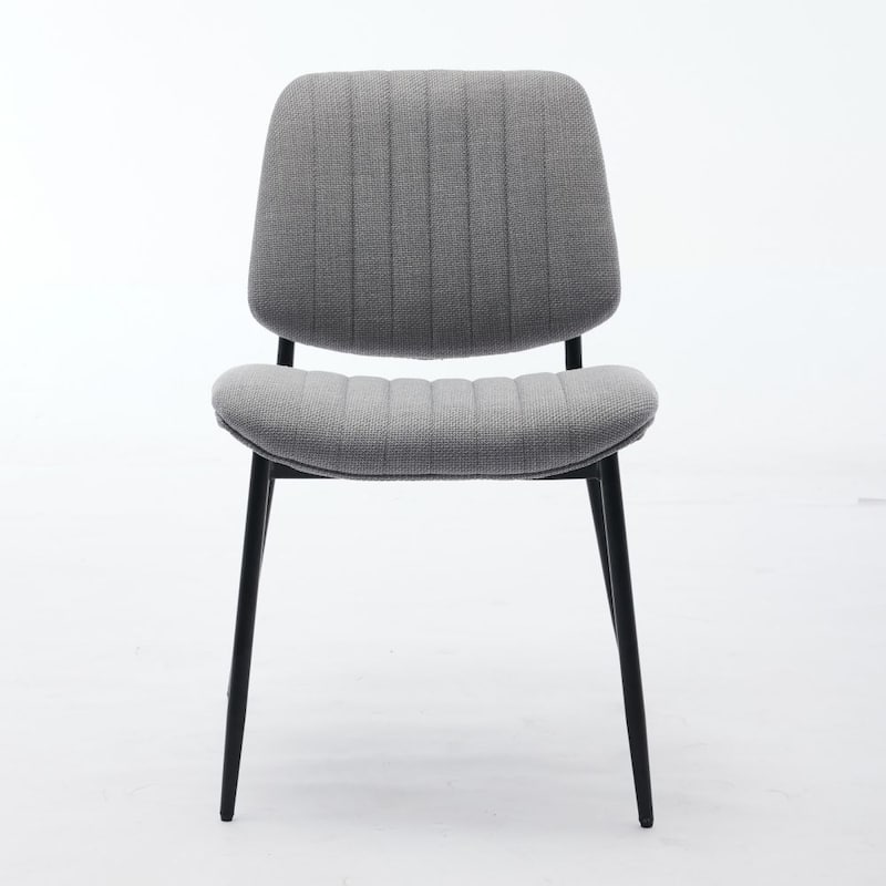 Set of 2 Modern Linen Dining Chairs