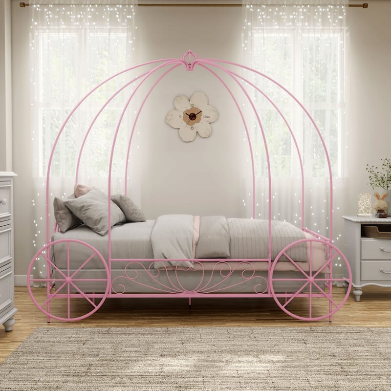 Furniture of America Royal Kids Metal Twin Carriage Bed.