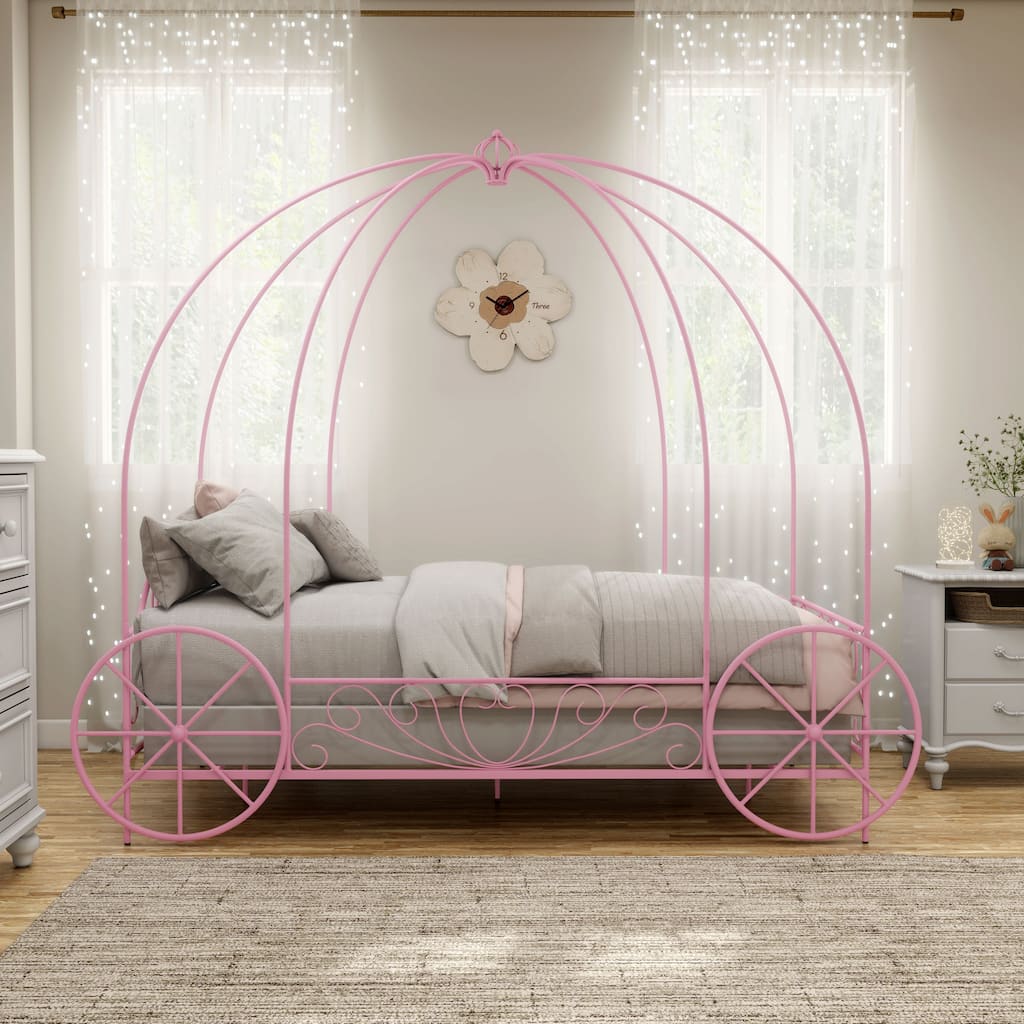 Furniture of America Royal Kids Metal Twin Carriage Bed.